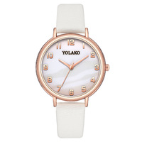Jam Tangan Wanita Digital Kecil Hijau, Tali Kulit, Quartz, Kustomisasi Pabrik, Laris Manis