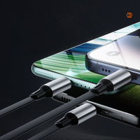 Câble de charge rétractable tressé 3-en-1 100W à charge ultra-rapide universel pour appareils Android Type-C et ordinateurs
