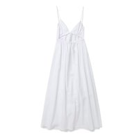 Robe d'Été Tendance 2023 Blanche Dos Nu Col Halter Plongeant en V pour la Plage
