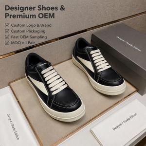 Zapatos de Diseñador de Lujo 2026 para Hombre y Mujer, Zapatillas de Cuero de Alta Calidad, Negras y Blancas, con Logotipo Personalizado, Casuales, Deportivas, Nuevas - Product Image 1