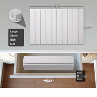 Tapis pliant carré de 9 mm d'épaisseur en diatomite pour séchage de bols et assiettes, absorbant l'eau, pour comptoir de cuisine, transfrontalier