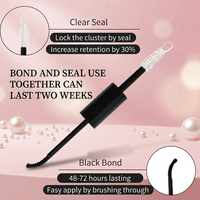 Colle et Scellant 2-en-1 pour Cils, Double Embout 10ml, pour Cils en Grappe, Fixation Forte, Séchage Rapide, Longue Durée, Qualité Professionnelle, Yeux Sensibles
