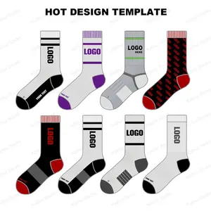 OEM desain gratis membuat desain Anda sendiri Logo kaus kaki olahraga kustom kaus kaki elit Customizer kaus kaki olahraga Dengan dibuat sendiri Logo