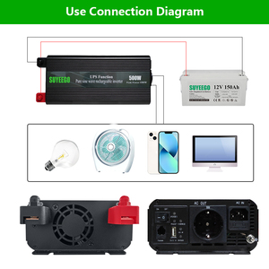 Inversores de Corriente SUYEEGO UPS de Onda Sinusoidal Pura, Fuera de la Red, 1000W 2000W 3000W 4000W, con Inversores de Corriente AC SYGC-500W - Product Image 3