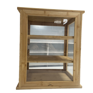 Étagère à pain portable transparente en bois, boîte à pain en bambou à trois niveaux, présentoir à desserts multifonctionnel - Product Image 5