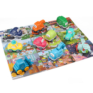 New Style Baby car toys Baby brain development toy Pull Back Cars with Jigsaw Puzzles
