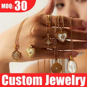 Custom Jewelry Manufacturers Earrings Ring Bracelet Chain Name Necklace logo Custom Keychain Jewelry Pendant Necklace for OEM - Product Image 1