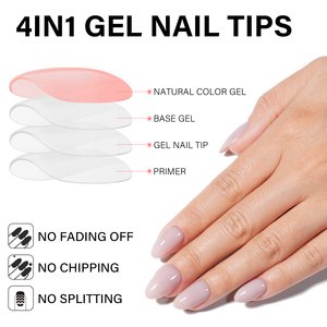 <span class=keywords><strong>Aillsa</strong></span> OEM - Caja de 5 colores de puntas de uñas de gel suave de cobertura completa, color nude rosa sólido, uñas postizas cortas almendradas para dedos, venta al por mayor - Product Image 3