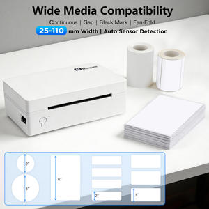 เครื่องพิมพ์ฉลากความร้อน MHT-L1091 ขนาด 4x6 นิ้ว ความกว้าง 110 มม. เชื่อมต่อ USB และบลูทูธ สำหรับพิมพ์บาร์โค้ด - Product Image 3