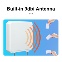 Lector RFID UHF Integrado Ajustable de 18~26dBm con Antena Integrada de 9dBi y Largo Alcance de 10m para Gestión de Estacionamientos