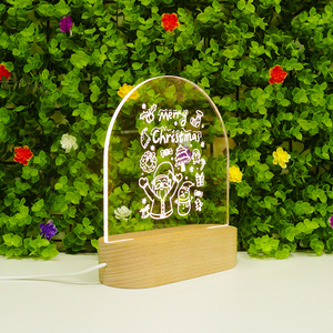 Oval Acrílico Santa 6 <span class=keywords><strong>Regalo</strong></span> USB Madera <span class=keywords><strong>Regalo</strong></span> promocional Set Luz nocturna Lámpara romántica base <span class=keywords><strong>Regalo</strong></span> <span class=keywords><strong>de</strong></span> Navidad - Product Image 3