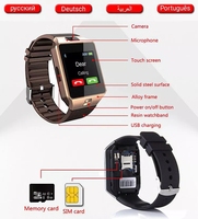 DZ09 Mobile Relogio Reloj Montre Intelligente Rohs Android pour Samsung avec Emplacement Carte SIM Prise en Charge Téléphone Intelligent