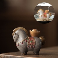 En gros, Ornement de table à thé en forme de cheval Tang de style chinois, changeant de couleur, porte-bonheur et attirant la richesse