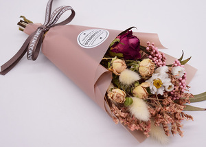 Kits de bouquets de fleurs séchées DIY, tons violets, éryngium et rose préservés, pour la création de cadeaux faits main et l'artisanat - Product Image 2