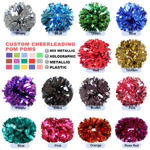 ホットセール中！環境に優しく丈夫なWIGYMブランドのチアリーディングポンポン。4インチ、6インチ、8インチ、10インチのメタルゼブラ柄レーザーバトンハンドル付き。 - Product Image 2