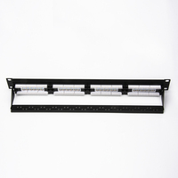 Panneau de brassage UTP non câblé 1U 19 pouces en acier, 24 ports RJ45 modulaires, Cat5e Cat6 Cat6A, pour gestion de câbles réseau de haute qualité