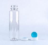 Bouteille en plastique transparente PET de qualité alimentaire, 38 filets, 350 ml, avec couvercle jetable, bouteille pour jus, boisson, eau minérale, usage industriel
