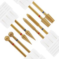 Forets à ongles en diamant 2,35 mm avec revêtement doré, forets pour nettoyer les cuticules, outils professionnels pour salon de manucure