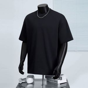 Camiseta de Manga Corta de Algodón Peinado en Blanco y Negro, Marca de Moda 2025, Color Sólido, Nueva Colección de Verano, Estilo Costa Oeste Americana para Hombre - Product Image 2