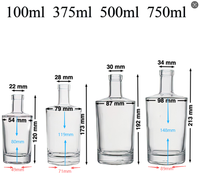 Bouteilles en verre pour vin, whisky, brandy et spiritueux, avec bouchons, vente en gros OEM en Chine