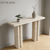 Table console nordique du milieu du siècle, style italien minimaliste, en fibre de verre, entrée, salon, table console moderne avec miroir, luxe