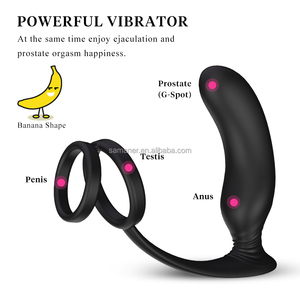 Mainan seks getar Anal pemijat prostat teleskopik silikon 3-in-1 dengan Stimulator g-spot untuk pria wanita steker bokong cincin Penis - Product Image 3