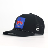 Topi Laser 5 Panel Kain Anti Air Terlaris dengan Patch Karet dan Tali Kustom