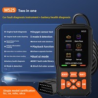Testeur de batterie OBD2, outil de diagnostic automobile, scanner de pannes automobile, décodeur, écran couleur, appareil de diagnostic universel M525