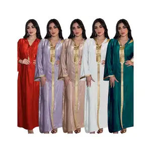 キャップ付きイスラム教徒のためのホット販売レディース服ドレスカジュアルカフタンスーツドレスレディースのためのマキシドレス