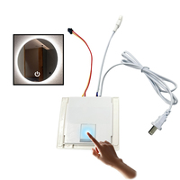 Shinechip120W Miroir de salle de bain intelligent tricolore à clé unique Commutateur de capteur tactile gradateur LED 12V IP23 Garantie de 2 ans