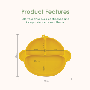 Nouvelle arrivée : Assiette en silicone recyclable, biodégradable, sans BPA, vaisselle manuelle, assiette antidérapante pour bébé. - Product Image 6