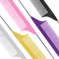 Petits peignes à queue de rat, en plastique, professionnel, en fibre de carbone, de précision avec longue manche, peigne de ramassage de cheveux, pour reflets
