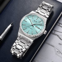 OEM Edelstahl Polygon-Schnitt Geschäftsuhren-Design Benutzerdefiniertes Logo Japanische Mechanische Automatik Herrenuhr Saphirglas