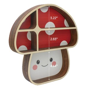 Wooden Mushroom Floating <b>Shelf</b> 3 Tier Wall Mounted Storage <b>Rack</b> For Living Room Bedroom Display Decor - Product Image 3