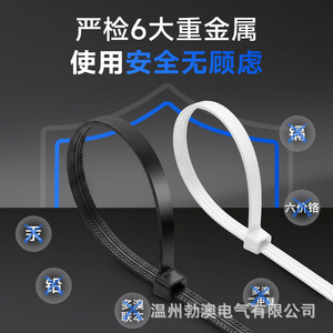 สายรัดเคเบิลไนลอนแกนเหล็ก Boao Marine ขนาด 3x100 มม. ทนไฟ V-2 สำหรับงานอุตสาหกรรม สีขาวดำ - Product Image 4