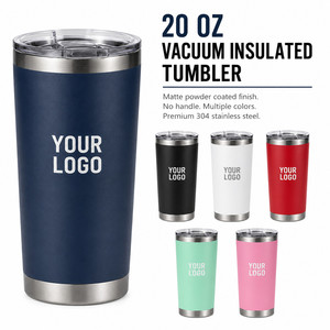 Custom Logo 20oz Stainless Steel Vacuum Insulated Tumbler <b>Double</b> <b>Wall</b> Travel <b>Mug</b> Matte Finish Multiple Colors - Product Image 1