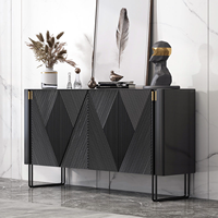 Buffet de luxe noir, meuble de rangement moderne, console pour entrée, salle à manger, salon, meubles de maison