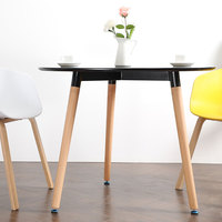 Meubles en gros, tables nordiques pour salle à manger, restaurant moderne, cuisine, table ronde en bois blanc, ensemble de table à manger en MDF pour 4 personnes