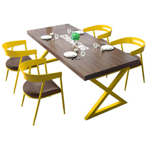 Tables et chaises <span class=keywords><strong>de</strong></span> <span class=keywords><strong>bar</strong></span> pour restaurant <span class=keywords><strong>de</strong></span> style industriel Hot Pot commercial rétro - Product Image 5