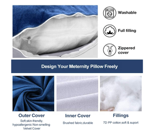 Oreiller <span class=keywords><strong>de</strong></span> maternité complet en forme <span class=keywords><strong>de</strong></span> U, pour femmes enceintes, avec housse lavable, Premium - Product Image 4