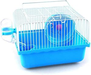 Trend Pet Hamster Cage Portable Small Nest Cage Square Metal Tray PP Plastic Wire Material Hook Loop Closure Sport <b>Running</b> Wheel - Product Image 6