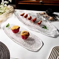 Europese luxe kristallen lange glazen schaal Italiaans design gouden rand decoratieve schaal voor snacks fruit afternoon tea