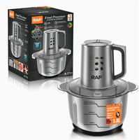 Robot culinaire RAF 5L en acier inoxydable avec bol mélangeur, mixeur électrique domestique
