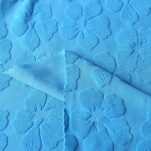 Tissu <span class=keywords><strong>éponge</strong></span> jacquard 3D gaufré 96 % polyester 4 % élasthanne 250 g/m² à prix abordable pour serviettes, vêtements et sacs - Product Image 5