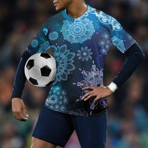 Drop Shipping短袖加大码足球运动衫定制印花Demamd图案聚酯足球运动衫t恤服装 - Product Image 4