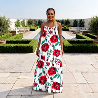 Robe moulante décontractée et élégante en polyester, imprimé ethnique africain, anti-plis, dentelle, tenue traditionnelle pour le printemps, l'automne et l'été