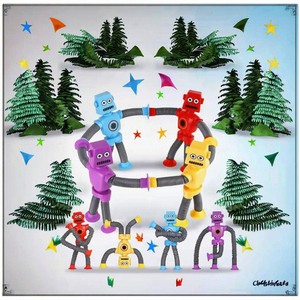 2025 Telescopic Sucker <span class=keywords><strong>Robot</strong></span> đồ chơi nhựa giải nén vui vẻ Ống phát sáng luôn thay đổi hình dạng luôn thay đổi quà tặng - Product Image 3