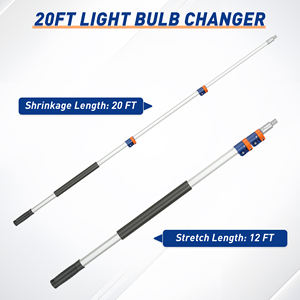 أداة تغيير المصابيح التلسكوبية 3 في 1 بطول 12 قدمًا مع سلال وأكواب شفط لتركيب وإزالة المصابيح في الأسقف العالية - Product Image 5