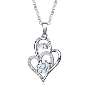 Factory Price Classic Zircon Mom <strong>Necklace</strong> Copper Pendant Heart <strong>Necklace</strong> 3A Zircon <strong>Mum</strong> <strong>Necklace</strong> for Mother's Day Gifts - Product Image 4