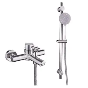 2022 China faucet factory sells wall hanging stainless steel bathroom single handle bathtub and shower set Grifo de ducha